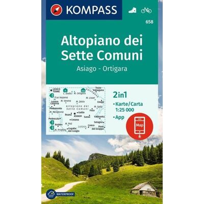 Kompass-Karten KOMPASS Wanderkarte 658 Altopiano dei Sette Comuni, Asiago - Ortigara 1:25.000 Kompass-Karten KOMPASS Wanderkarte 658 Altopiano dei Sette Comuni, Asiago - Ortigara 1:25.000