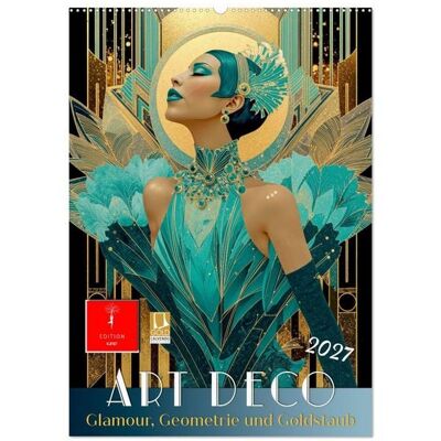 Art Deco - Glamour, Geometrie und Goldstaub (Wandkalender 2027 DIN A2 hoch), CALVENDO Monatskalender Art Deco - Glamour, Geometrie und Goldstaub (Wandkalender 2027 DIN A2 hoch), CALVENDO Monatskalender