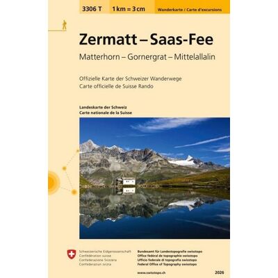 Swisstopo 3306T Zermatt - Saas-Fee Wanderkarte Swisstopo 3306T Zermatt - Saas-Fee Wanderkarte