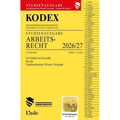 Linde KODEX Studienausgabe Arbeitsrecht FH Wr. Neustadt 2026/27 Linde KODEX Studienausgabe Arbeitsrecht FH Wr. Neustadt 2026/27