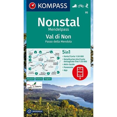 Kompass-Karten KOMPASS Wanderkarte 95 Nonstal, Mendelpass, Val di Non, Pass Kompass-Karten KOMPASS Wanderkarte 95 Nonstal, Mendelpass, Val di Non, Pass