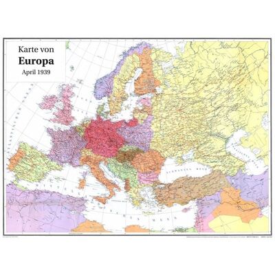 Verlag Rockstuhl Historische Karte: EUROPA im April 1939 (gerollt) Verlag Rockstuhl Historische Karte: EUROPA im April 1939 (gerollt)