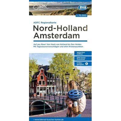 Kompass-Karten BVA ADFC Regionalkarte Nord-Holland Amsterdam, mit Knotenpunkten 1:75.000 Kompass-Karten BVA ADFC Regionalkarte Nord-Holland Amsterdam, mit Knotenpunkten 1:75.000