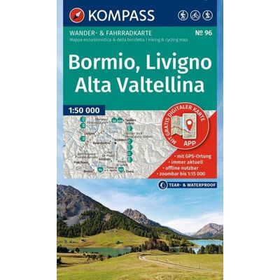 Kompass-Karten KOMPASS Wanderkarte 96 Bormio, Livigno, Alta Valtellina 1:50.000 Kompass-Karten KOMPASS Wanderkarte 96 Bormio, Livigno, Alta Valtellina 1:50.000