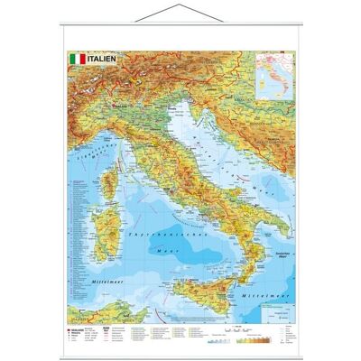 Stiefel Eurocart Italien physisch, Wandkarte mit Metallbeleistung Stiefel Eurocart Italien physisch, Wandkarte mit Metallbeleistung