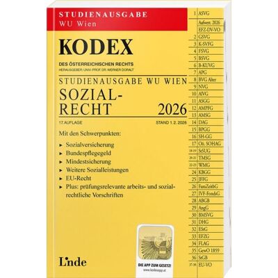 Linde KODEX Studienausgabe Sozialrecht WU 2026 Linde KODEX Studienausgabe Sozialrecht WU 2026