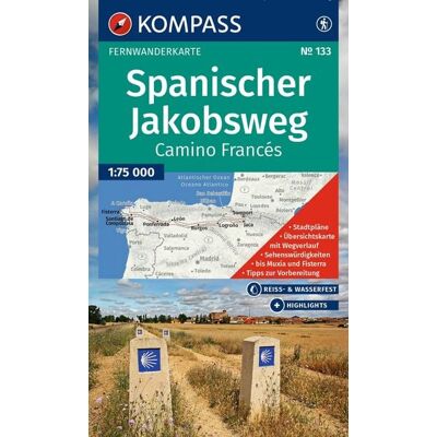 Kompass-Karten KOMPASS Wanderkarte 133 Spanischer Jakobsweg, Camino Francés 1:100.000 Kompass-Karten KOMPASS Wanderkarte 133 Spanischer Jakobsweg, Camino Francés 1:100.000
