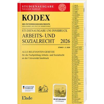 Linde KODEX Studienausgabe Arbeits- und Sozialrecht Innsbruck 2026 Linde KODEX Studienausgabe Arbeits- und Sozialrecht Innsbruck 2026