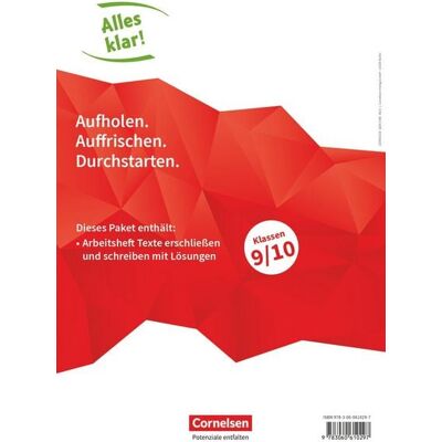 Cornelsen Verlag Alles klar! - Deutsch - Sekundarstufe I - 9./10. Schuljahr Cornelsen Verlag Alles klar! - Deutsch - Sekundarstufe I - 9./10. Schuljahr
