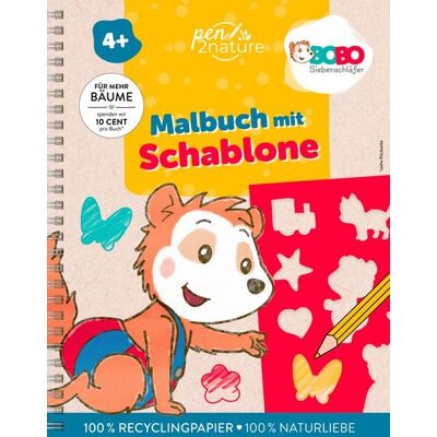 Pen2nature Bobo Siebenschläfer Malbuch mit Schablone. Zeichnen und Malen für Kinder ab 4 Jahren Pen2nature Bobo Siebenschläfer Malbuch mit Schablone. Zeichnen und Malen für Kinder ab 4 Jahren