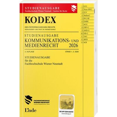 Linde KODEX Studienausgabe Kommunikations- und Medienrecht 2026 Linde KODEX Studienausgabe Kommunikations- und Medienrecht 2026