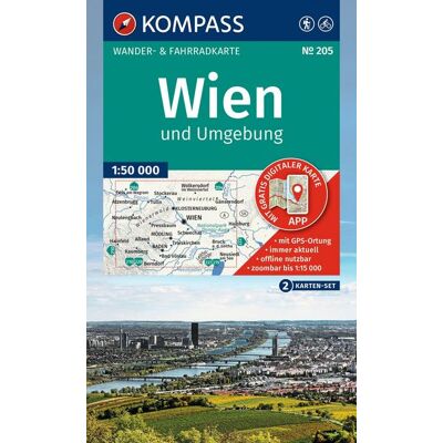 Kompass-Karten KOMPASS Wanderkarten-Set 205 Wien und Umgebung (2 Karten) 1:50.000 Kompass-Karten KOMPASS Wanderkarten-Set 205 Wien und Umgebung (2 Karten) 1:50.000