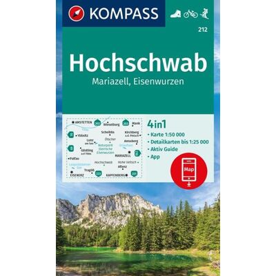 Kompass-Karten KOMPASS Wanderkarte 212 Hochschwab, Mariazell, Eisenwurzen 1:50.000 Kompass-Karten KOMPASS Wanderkarte 212 Hochschwab, Mariazell, Eisenwurzen 1:50.000