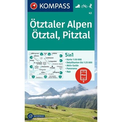 Kompass-Karten KOMPASS Wanderkarte 43 Ötztaler Alpen, Ötztal, Pitztal 1:50.000 Kompass-Karten KOMPASS Wanderkarte 43 Ötztaler Alpen, Ötztal, Pitztal 1:50.000