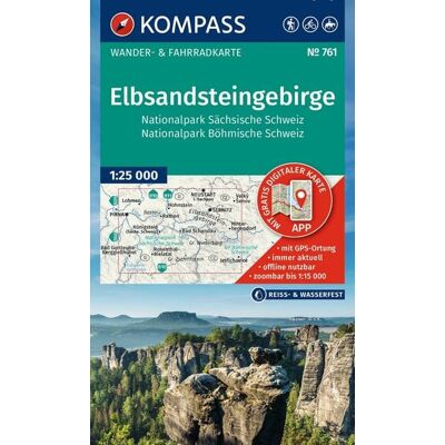 Kompass-Karten KOMPASS Wanderkarte 761 Elbsandsteingebirge, Nationalpark Sächsische Schweiz, Nationalpark Böhmische Schweiz 1:25.000 Kompass-Karten KOMPASS Wanderkarte 761 Elbsandsteingebirge, Nationalpark Sächsische Schweiz, Nationalpark Böhmische Schweiz 1:25.000