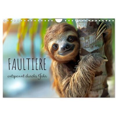Faultiere - entspannt durchs Jahr (Wandkalender 2026 DIN A4 quer), CALVENDO Monatskalender Faultiere - entspannt durchs Jahr (Wandkalender 2026 DIN A4 quer), CALVENDO Monatskalender