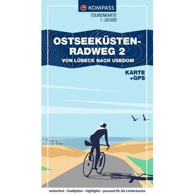 Kompass-Karten KOMPASS Fahrrad-Tourenkarte Ostseeküstenradweg 2 – von Lübeck nach Usedom 1:50.000 Kompass-Karten KOMPASS Fahrrad-Tourenkarte Ostseeküstenradweg 2 – von Lübeck nach Usedom 1:50.000
