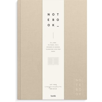 Burde Publishing AB Burde Notizbuch Textil beige liniert A4 Burde Publishing AB Burde Notizbuch Textil beige liniert A4