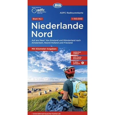Kompass-Karten BVA ADFC Radtourenkarte Niederlande Nord, mit Knotenpunkten 1:150.000 Kompass-Karten BVA ADFC Radtourenkarte Niederlande Nord, mit Knotenpunkten 1:150.000