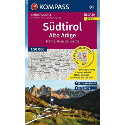 Kompass-Karten KOMPASS Fahrradkarte 3420 Südtirol / Alto Adige, Trento, Riva del Garda (4 Karten im Set) 1:50.000 Kompass-Karten KOMPASS Fahrradkarte 3420 Südtirol / Alto Adige, Trento, Riva del Garda (4 Karten im Set) 1:50.000