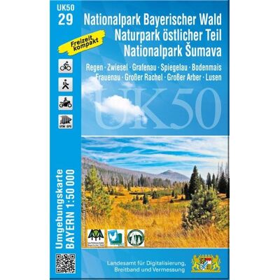 Landesamt für Digitalisierung, Breitband und Vermessung, Bayern UK50-29 Nationalpark Bayerischer Wald, Naturpark östlicher Teil, Nationalpark Sumava Landesamt für Digitalisierung, Breitband und Vermessung, Bayern UK50-29 Nationalpark Bayerischer Wald, Naturpark östlicher Teil, Nationalpark Sumava