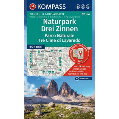 Kompass-Karten KOMPASS Wanderkarte 047 Naturpark Drei Zinnen, Parco Naturale Tre Cime di Lavaredo 1:25.000 Kompass-Karten KOMPASS Wanderkarte 047 Naturpark Drei Zinnen, Parco Naturale Tre Cime di Lavaredo 1:25.000