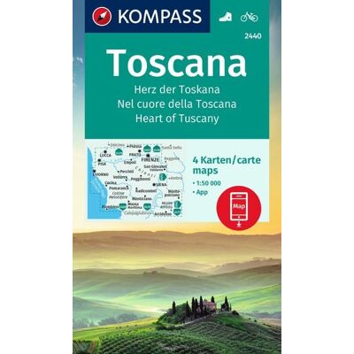 Kompass-Karten KOMPASS Wanderkarten-Set 2440 Toscana, Herz der Toskana, Nel cuore della Toscana, Heart of Tuscany (4 Karten) 1:50.000 Kompass-Karten KOMPASS Wanderkarten-Set 2440 Toscana, Herz der Toskana, Nel cuore della Toscana, Heart of Tuscany (4 Karten) 1:50.000