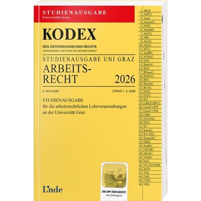 Linde KODEX Studienausgabe Arbeitsrecht Graz 2026 Linde KODEX Studienausgabe Arbeitsrecht Graz 2026