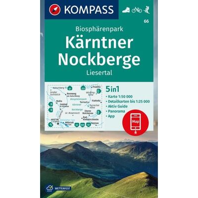Kompass-Karten KOMPASS Wanderkarte 66 Biosphärenpark Kärntner Nockberge, Liesertal 1:50.000 Kompass-Karten KOMPASS Wanderkarte 66 Biosphärenpark Kärntner Nockberge, Liesertal 1:50.000