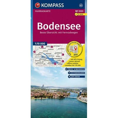 Kompass-Karten KOMPASS Fahrradkarte 3333 Bodensee 1:70.000 Kompass-Karten KOMPASS Fahrradkarte 3333 Bodensee 1:70.000