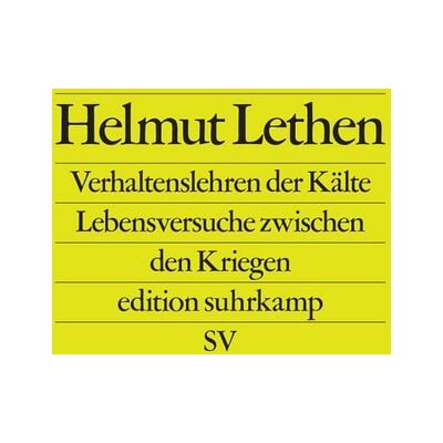 Suhrkamp Verhaltenslehren der Kälte Suhrkamp Verhaltenslehren der Kälte