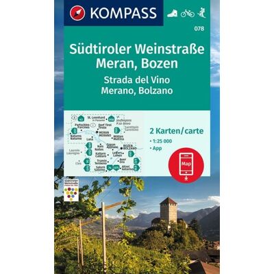 Kompass-Karten KOMPASS Wanderkarten-Set 078 Südtiroler Weinstraße, Meran, Bozen / Strada del Vino, Merano, Bolzano (2 Karten) 1:25.000 Kompass-Karten KOMPASS Wanderkarten-Set 078 Südtiroler Weinstraße, Meran, Bozen / Strada del Vino, Merano, Bolzano (2 Karten) 1:25.000