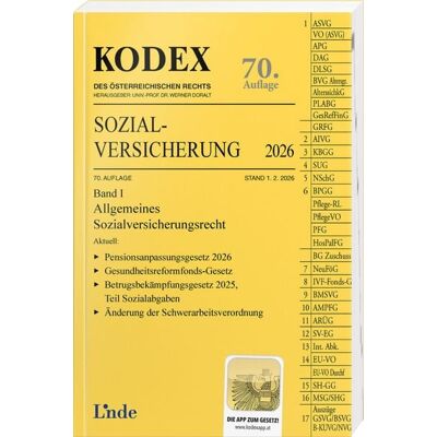 Linde KODEX Sozialversicherung 2026, Band I Linde KODEX Sozialversicherung 2026, Band I
