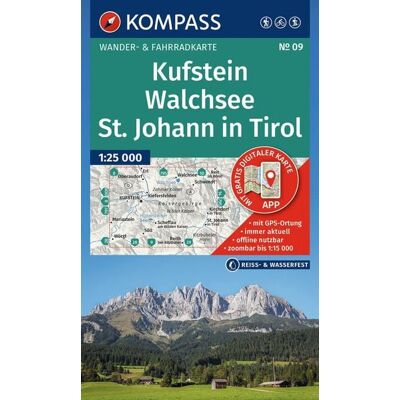 Kompass-Karten KOMPASS Wanderkarte 09 Kufstein, Walchsee, St. Johann in Tirol 1:25.000 Kompass-Karten KOMPASS Wanderkarte 09 Kufstein, Walchsee, St. Johann in Tirol 1:25.000