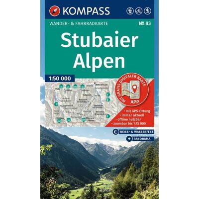 Kompass-Karten KOMPASS Wanderkarte 83 Stubaier Alpen 1:50.000 Kompass-Karten KOMPASS Wanderkarte 83 Stubaier Alpen 1:50.000