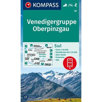 Kompass-Karten KOMPASS Wanderkarte 38 Venedigergruppe, Oberpinzgau 1:50.000 Kompass-Karten KOMPASS Wanderkarte 38 Venedigergruppe, Oberpinzgau 1:50.000