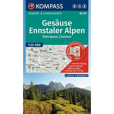 Kompass-Karten KOMPASS Wanderkarte 69 Gesäuse, Ennstaler Alpen, Pyhrnpass, Eisenerz 1:35.000 Kompass-Karten KOMPASS Wanderkarte 69 Gesäuse, Ennstaler Alpen, Pyhrnpass, Eisenerz 1:35.000