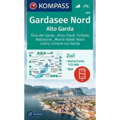 Kompass-Karten KOMPASS Wanderkarte 659 Gardasee Nord / Alto Garda, Riva del Garda, Arco, Fiavé, Torbole, Malcesine, Monte Baldo Nord, Ledro, Limone sul Garda 1:25.000 Kompass-Karten KOMPASS Wanderkarte 659 Gardasee Nord / Alto Garda, Riva del Garda, Arco, Fiavé, Torbole, Malcesine, Monte Baldo Nord, Ledro, Limone sul Garda 1:25.000