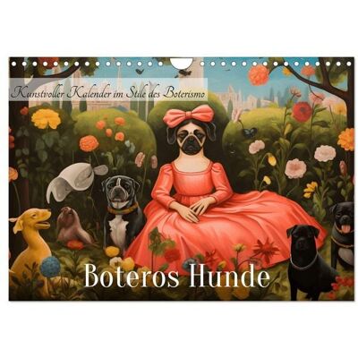 Boteros Hunde - Kunstvoller Kalender im Stile des Boterismo (Wandkalender 2026 DIN A4 quer), CALVENDO Monatskalender Boteros Hunde - Kunstvoller Kalender im Stile des Boterismo (Wandkalender 2026 DIN A4 quer), CALVENDO Monatskalender