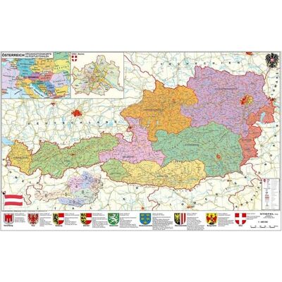 Stiefel Eurocart Österreich politisch - PLZ- und Organisationskarte Stiefel Eurocart Österreich politisch - PLZ- und Organisationskarte