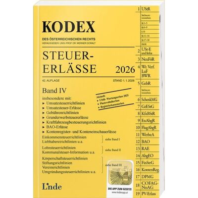 Linde KODEX Steuer-Erlässe 2026, Band IV Linde KODEX Steuer-Erlässe 2026, Band IV