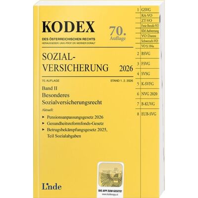 Linde KODEX Sozialversicherung 2026, Band II Linde KODEX Sozialversicherung 2026, Band II