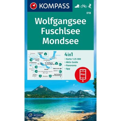 Kompass-Karten KOMPASS Wanderkarte 018 Wolfgangsee, Fuschlsee, Mondsee 1:25.000 Kompass-Karten KOMPASS Wanderkarte 018 Wolfgangsee, Fuschlsee, Mondsee 1:25.000