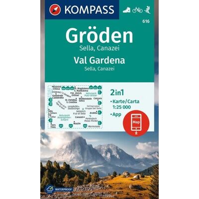 Kompass-Karten KOMPASS Wanderkarte 616 Gröden / Val Gardena, Sella, Canazei 1:25.000 Kompass-Karten KOMPASS Wanderkarte 616 Gröden / Val Gardena, Sella, Canazei 1:25.000