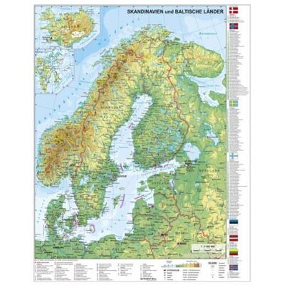 Stiefel Eurocart Skandinavien und Baltikum physisch, Wandkarte / Poster Stiefel Eurocart Skandinavien und Baltikum physisch, Wandkarte / Poster