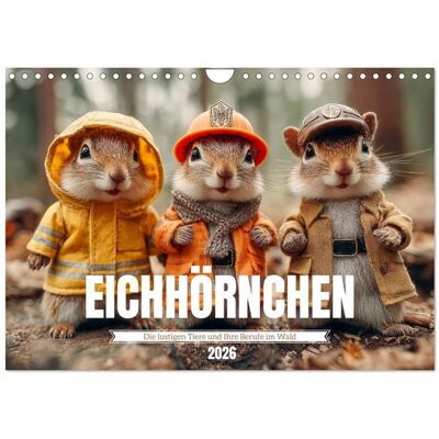 Eichhörnchen - Die lustigen Tiere und ihre Berufe im Wald (Wandkalender 2026 DIN A4 quer), CALVENDO Monatskalender Eichhörnchen - Die lustigen Tiere und ihre Berufe im Wald (Wandkalender 2026 DIN A4 quer), CALVENDO Monatskalender