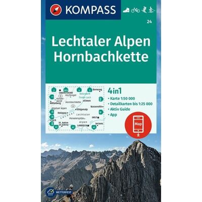 Kompass-Karten KOMPASS Wanderkarte 24 Lechtaler Alpen, Hornbachkette 1:50.000 Kompass-Karten KOMPASS Wanderkarte 24 Lechtaler Alpen, Hornbachkette 1:50.000