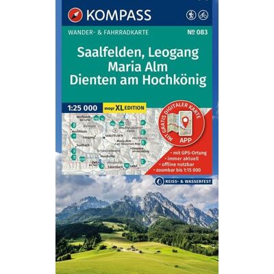 Kompass-Karten KOMPASS Wanderkarte 083 Saalfelden, Leogang, Maria Alm, Dienten am Hochkönig 1:25.000 Kompass-Karten KOMPASS Wanderkarte 083 Saalfelden, Leogang, Maria Alm, Dienten am Hochkönig 1:25.000