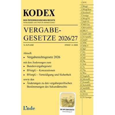 Linde KODEX Vergabegesetze 2026/27 Linde KODEX Vergabegesetze 2026/27