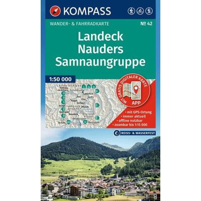 Kompass-Karten KOMPASS Wanderkarte 42 Landeck, Nauders, Samnaungruppe 1:50.000 Kompass-Karten KOMPASS Wanderkarte 42 Landeck, Nauders, Samnaungruppe 1:50.000